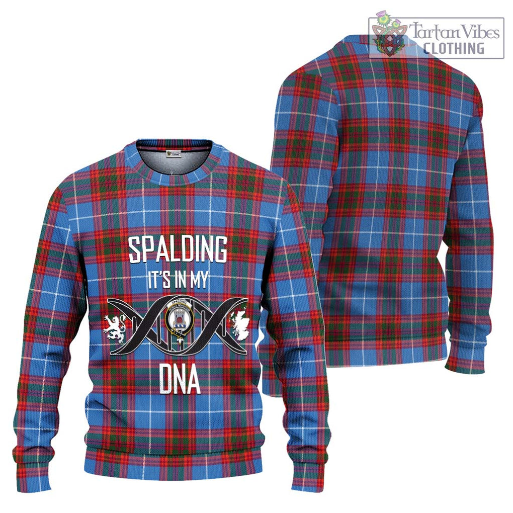 Spalding Tartan Ugly Sweater with Family Crest DNA In Me Style Unisex - Tartan Vibes Clothing