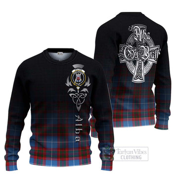 Spalding Tartan Ugly Sweater Featuring Alba Gu Brath Family Crest Celtic Inspired Unisex - Tartan Vibes Clothing