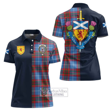 Spalding Tartan Women's Polo Shirt Alba with Scottish Lion Royal Arm Half Style Women - Tartan Vibes Clothing