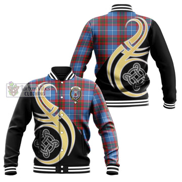 Spalding Tartan Baseball Jacket with Family Crest and Celtic Symbol Style Unisex - Tartan Vibes Clothing