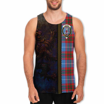 Spalding Tartan Family Crest Men's Tank Top Alba Gu Brath Be Brave Lion Ancient Style Men - Tartan Vibes Clothing