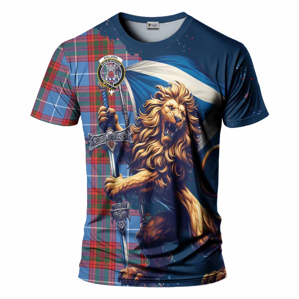 Spalding Tartan Family Crest T-Shirt with Scottish Majestic Lion Kid's Shirt - Tartan Vibes Clothing