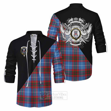 Spalding Tartan Ghillie Kilt Shirt with Family Crest and Military Logo Style Men - Tartan Vibes Clothing
