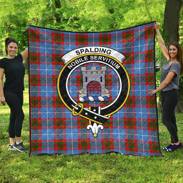 Spalding Tartan Quilt with Family Crest