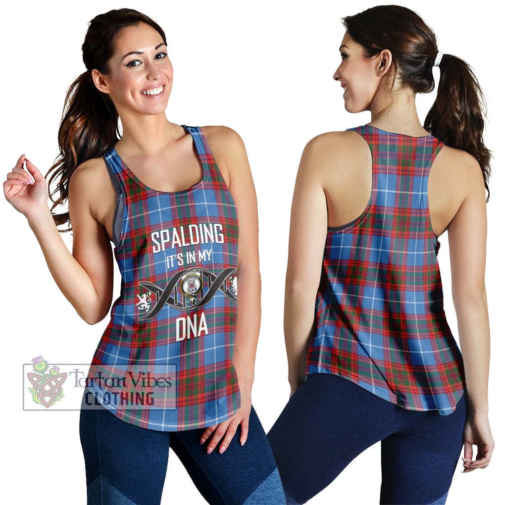 Spalding Tartan Women's Racerback Tanks with Family Crest DNA In Me Style 4XL - Tartan Vibes Clothing
