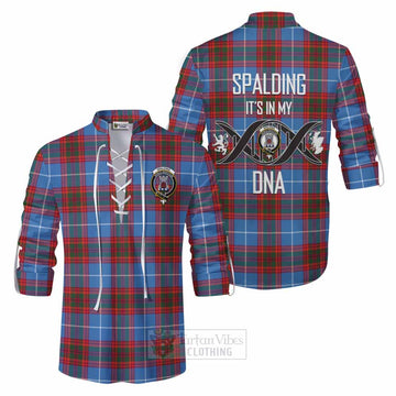 Spalding Tartan Ghillie Kilt Shirt with Family Crest DNA In Me Style Men - Tartan Vibes Clothing