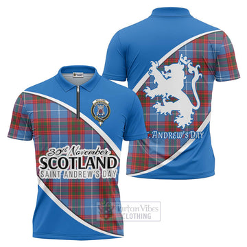 Spalding Family Crest Tartan Zipper Polo Shirt Celebrate Saint Andrew's Day in Style Unisex - Tartan Vibes Clothing