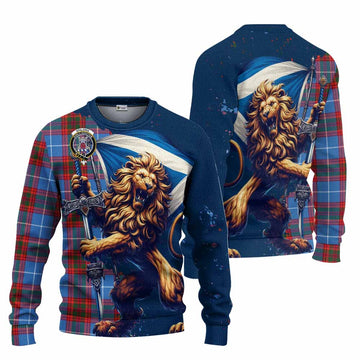 Spalding Tartan Family Crest Knitted Sweater with Scottish Majestic Lion Unisex - Tartan Vibes Clothing