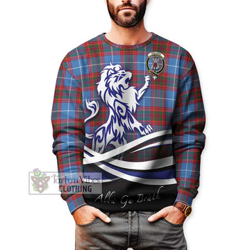 Spalding Tartan Sweatshirt with Alba Gu Brath Regal Lion Emblem Unisex - Tartan Vibes Clothing