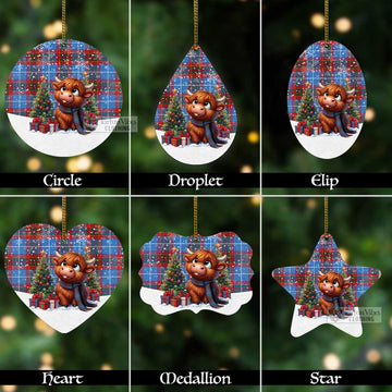 Spalding Tartan Christmas Aluminium Ornament with Adorable Highland Coo Aluminium - Tartan Vibes Clothing
