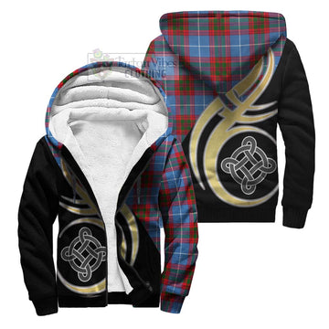 Spalding Tartan Sherpa Hoodie with Family Crest and Celtic Symbol Style Unisex S - Tartan Vibes Clothing