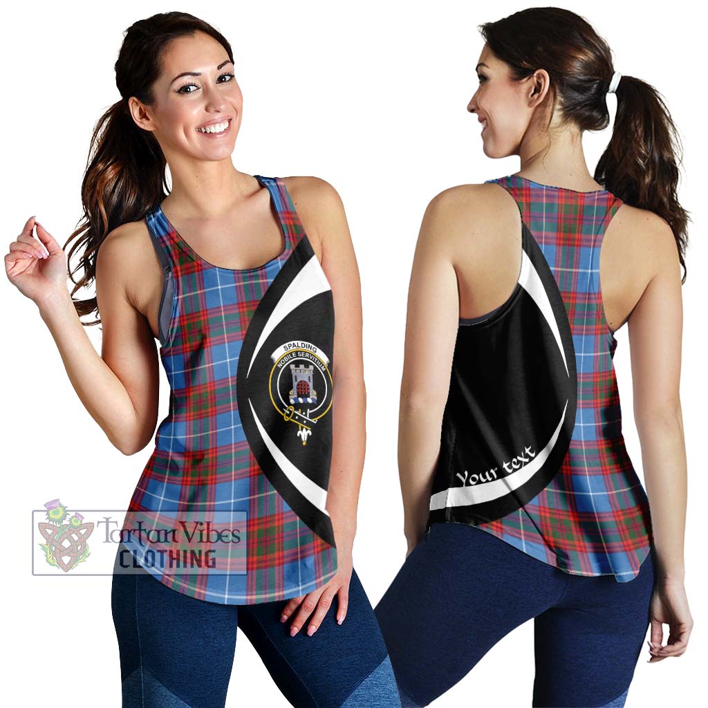 Spalding Tartan Women's Racerback Tanks with Family Crest Circle Style 4XL - Tartan Vibes Clothing
