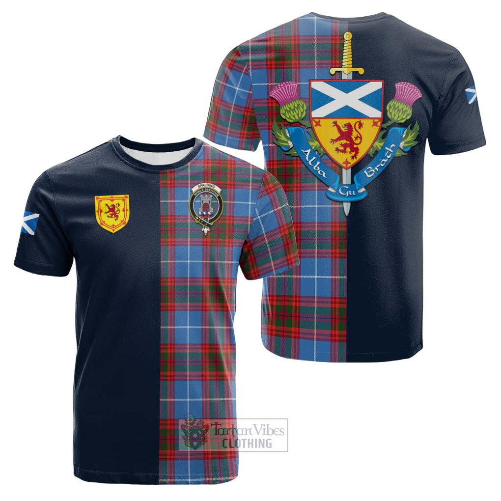 Spalding Tartan Cotton T-shirt Alba with Scottish Lion Royal Arm Half Style Kid's Shirt - Tartan Vibes Clothing
