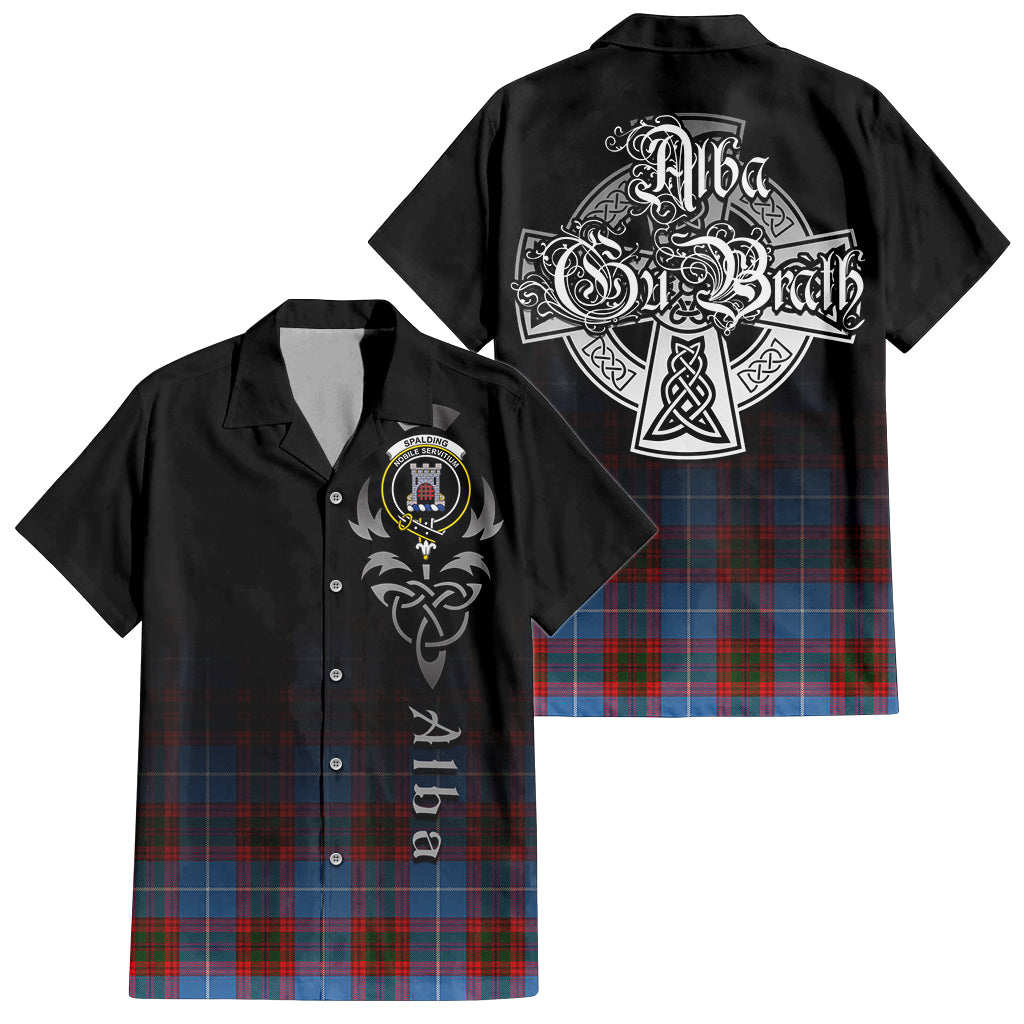 Spalding Tartan Hawaiian Shirt Shirt Featuring Alba Gu Brath Family Crest Celtic Inspired Kid - Tartan Vibes Clothing