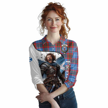 Spalding Crest Tartan Women's Casual Shirt Inspired by the Freedom of Scottish Warrior Female - Tartan Vibes Clothing