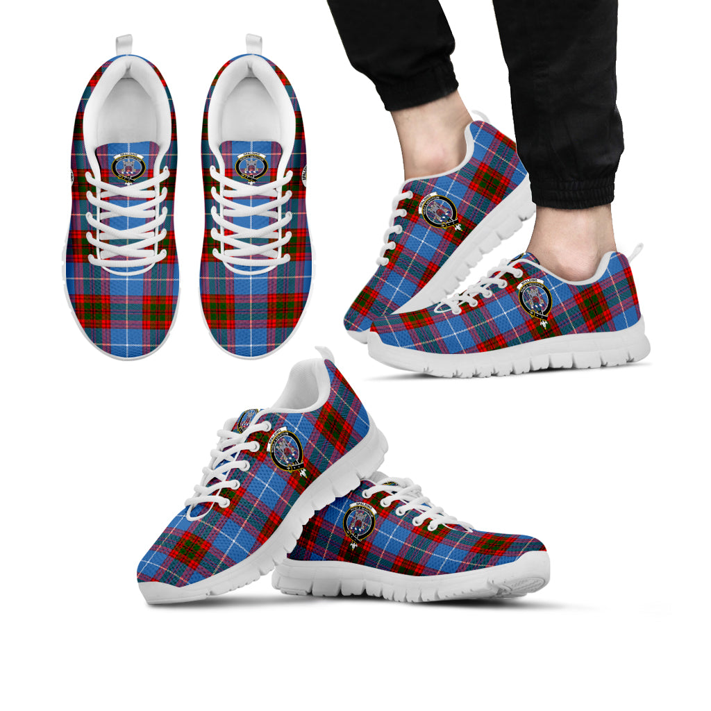Spalding Tartan Sneakers with Family Crest Kid's Sneakers - Tartan Vibes Clothing