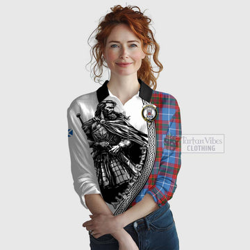 Spalding Tartan Clan Crest Women's Casual Shirt with Highlander Warrior Celtic Style Female - Tartan Vibes Clothing
