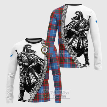 Spalding Tartan Clan Crest Long Sleeve T-Shirt with Highlander Warrior Celtic Style Unisex - Tartan Vibes Clothing