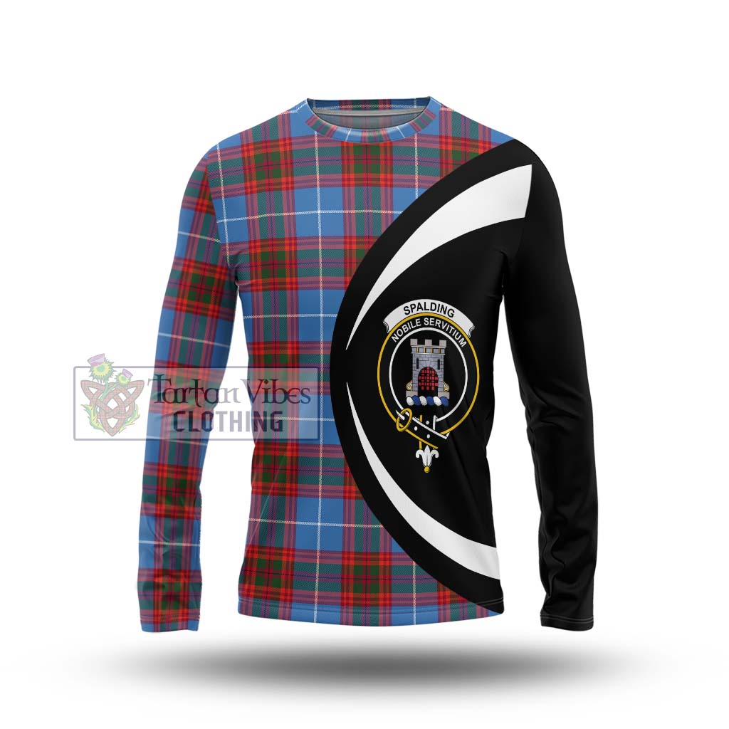 Spalding Tartan Long Sleeve T-Shirt with Family Crest Circle Style Unisex - Tartan Vibes Clothing