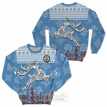 Spalding Clan Christmas Sweatshirt Celtic Reindeer Style Unisex - Tartan Vibes Clothing