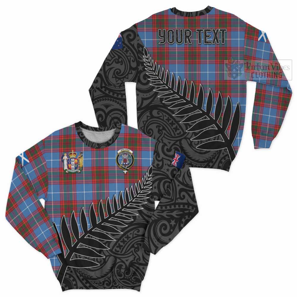 Tartan Vibes Clothing Spalding Crest Tartan Sweatshirt with New Zealand Silver Fern Half Style