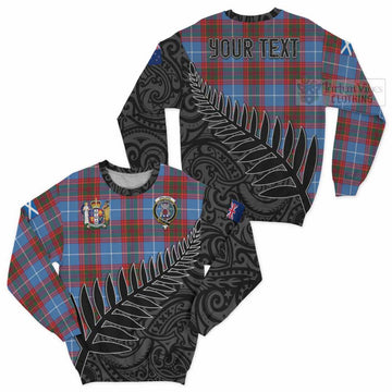 Spalding Crest Tartan Sweatshirt with New Zealand Silver Fern Half Style Unisex - Tartan Vibes Clothing