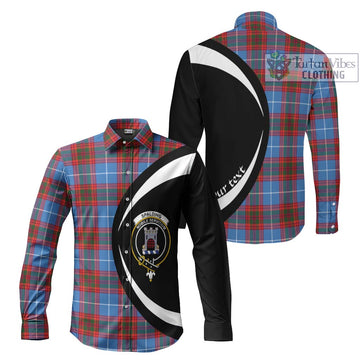 Spalding Tartan Long Sleeve Button Up with Family Crest Circle Style Men's Shirt S - Tartan Vibes Clothing