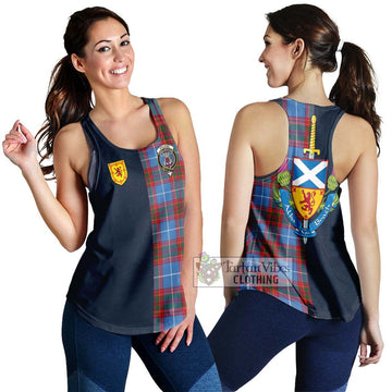 Spalding Tartan Women's Racerback Tanks Alba with Scottish Lion Royal Arm Half Style 4XL - Tartan Vibes Clothing