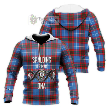 Spalding Tartan Knitted Hoodie with Family Crest DNA In Me Style Unisex Knitted Pullover Hoodie - Tartan Vibes Clothing