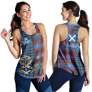 Spalding Tartan Women's Racerback Tanks Happy St. Andrew's Day Half Tartan Style 4XL - Tartan Vibes Clothing