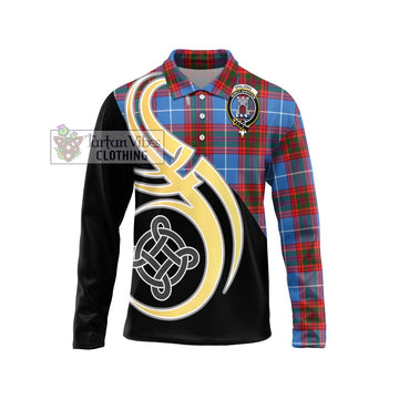 Spalding Tartan Long Sleeve Polo Shirt with Family Crest and Celtic Symbol Style Unisex - Tartan Vibes Clothing
