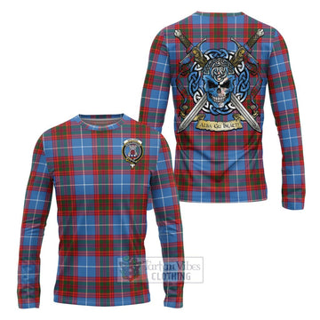 Spalding Tartan Long Sleeve T-Shirt with Family Crest Celtic Skull Style Unisex - Tartan Vibes Clothing