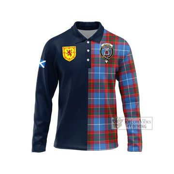 Spalding Tartan Long Sleeve Polo Shirt Alba with Scottish Lion Royal Arm Half Style Unisex - Tartan Vibes Clothing