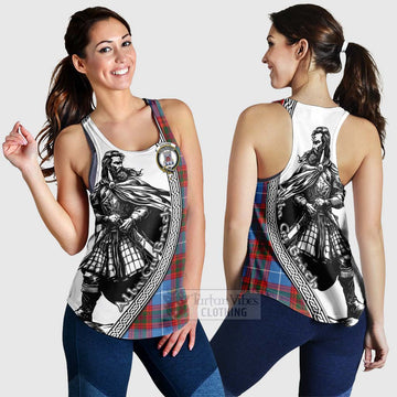 Spalding Tartan Clan Crest Women's Racerback Tanks with Highlander Warrior Celtic Style 4XL - Tartan Vibes Clothing