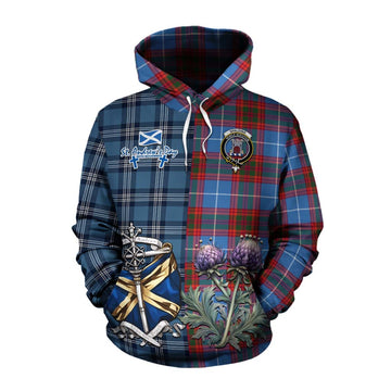 Spalding Tartan Cotton Hoodie Happy St. Andrew's Day Half Tartan Style Pullover Hoodie XS - Tartan Vibes Clothing