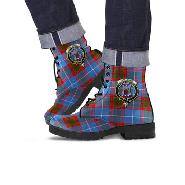Spalding Tartan Leather Boots with Family Crest
