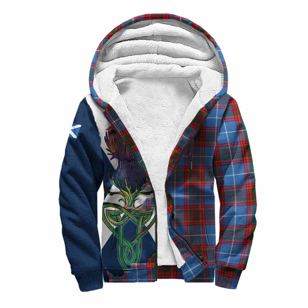 Tartan Vibes Clothing Spalding Tartan Family Crest Sherpa Hoodie Scottish Thistle Celtic Inspired