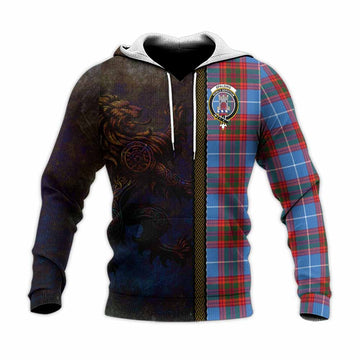 Spalding Tartan Family Crest Knitted Hoodie Alba Gu Brath Be Brave Lion Ancient Style Unisex Knitted Pullover Hoodie - Tartan Vibes Clothing
