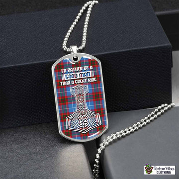 Spalding Tartan Dog Tag Necklace Viking Mjolnir Style Silver No - Tartan Vibes Clothing