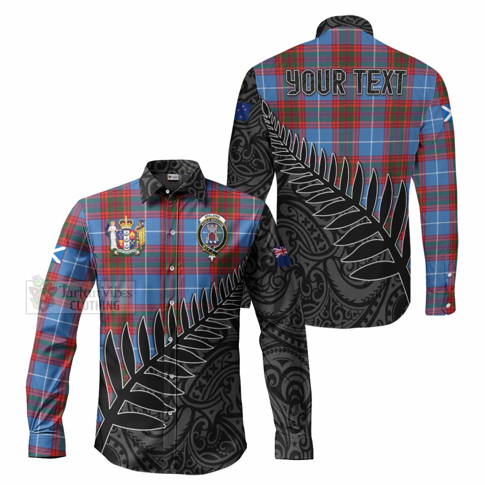 Spalding Crest Tartan Long Sleeve Button Shirt with New Zealand Silver Fern Half Style Men's Shirt S - Tartan Vibes Clothing