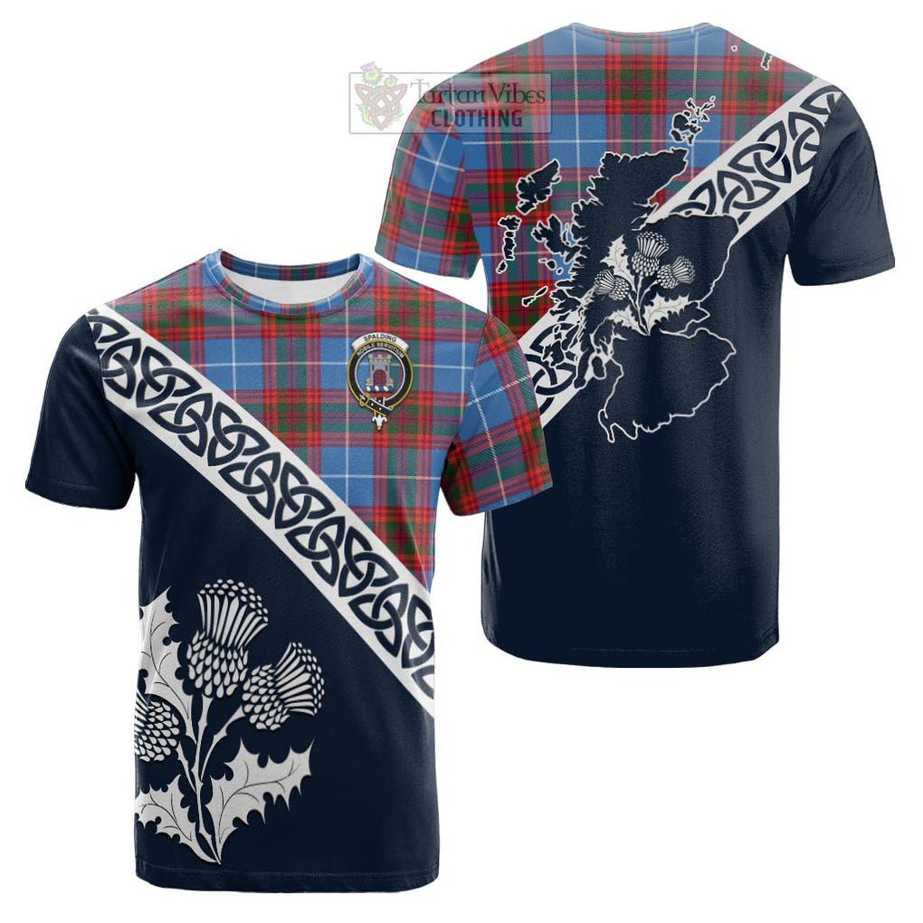 Spalding Tartan Cotton T-shirt Featuring Thistle and Scotland Map Kid's Shirt - Tartan Vibes Clothing