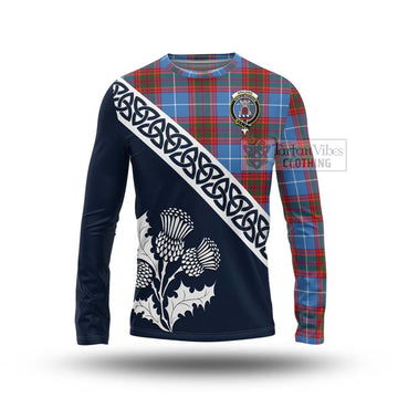 Spalding Tartan Long Sleeve T-Shirt Featuring Thistle and Scotland Map Unisex - Tartan Vibes Clothing