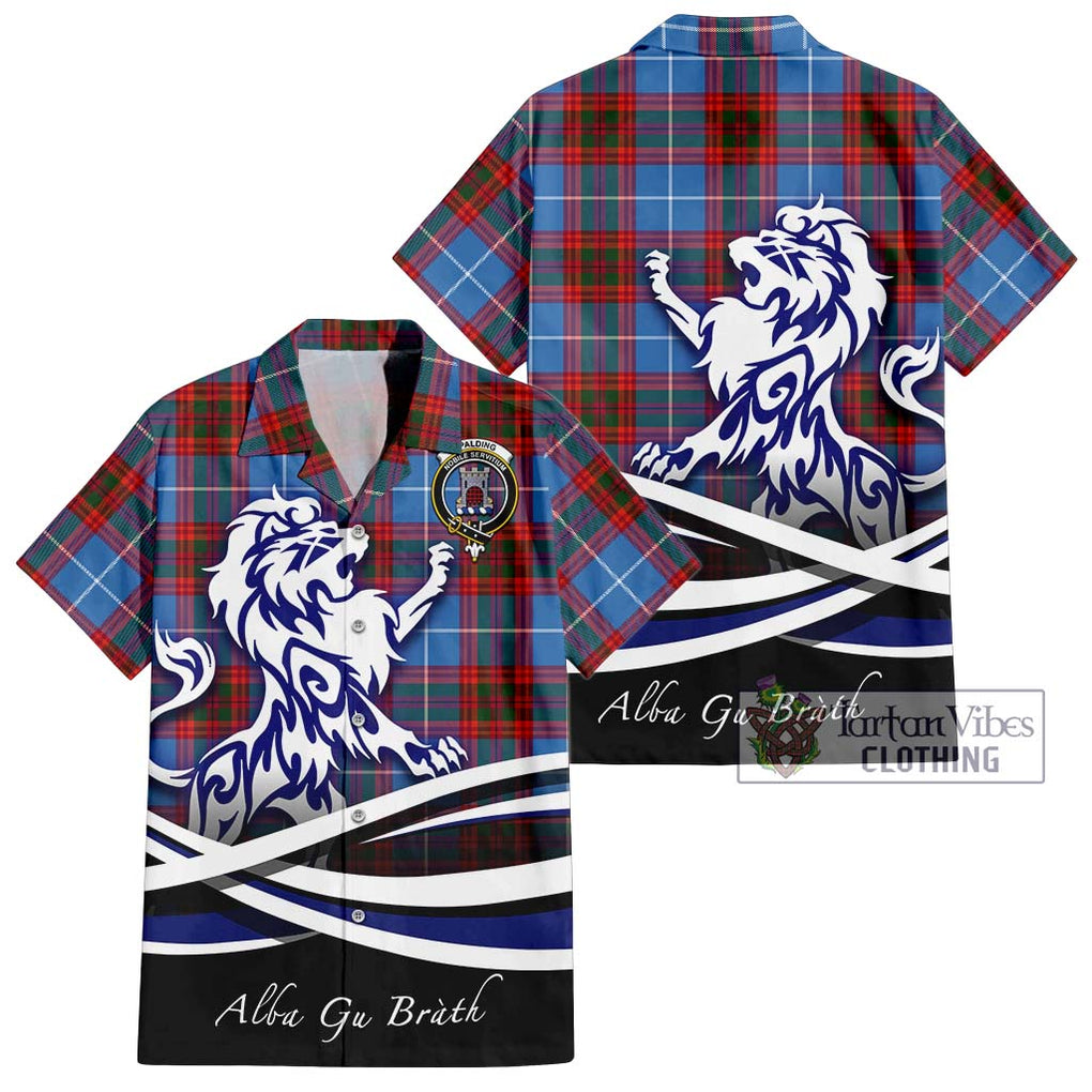 Spalding Tartan Hawaiian Shirt with Alba Gu Brath Regal Lion Emblem Kid - Tartan Vibes Clothing