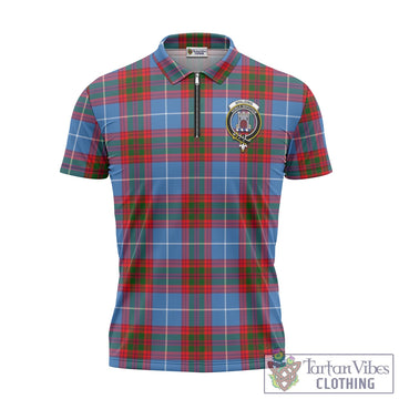 Spalding Tartan Zipper Polo Shirt with Family Crest Unisex - Tartan Vibes Clothing
