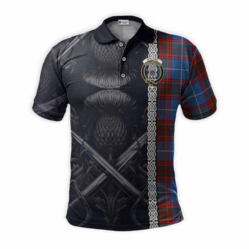 Spalding Tartan Polo Shirt with Family Crest Cross Sword Thistle Celtic Vibes Kid - Tartan Vibes Clothing