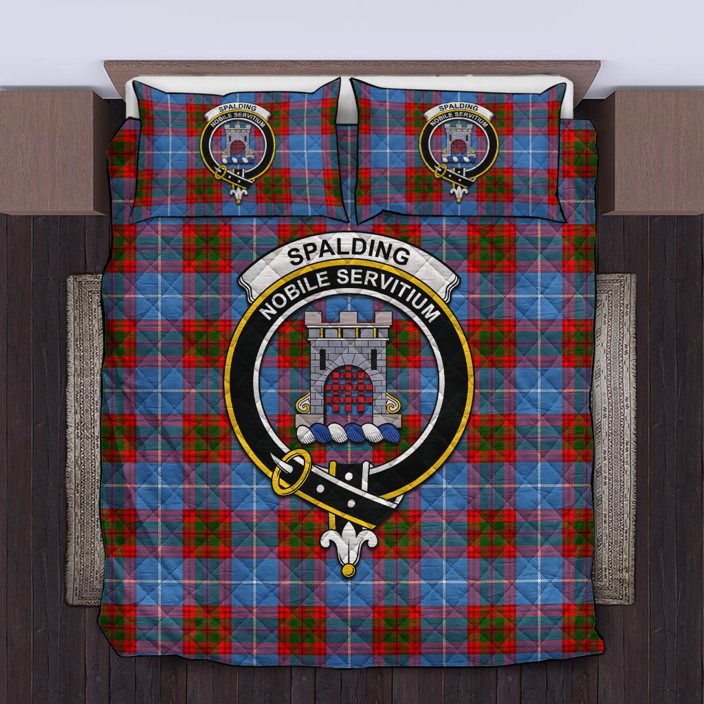 Spalding Tartan Quilt Bed Set with Family Crest King - Tartan Vibes Clothing