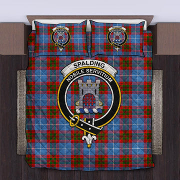 Spalding Tartan Quilt Bed Set with Family Crest King - Tartan Vibes Clothing