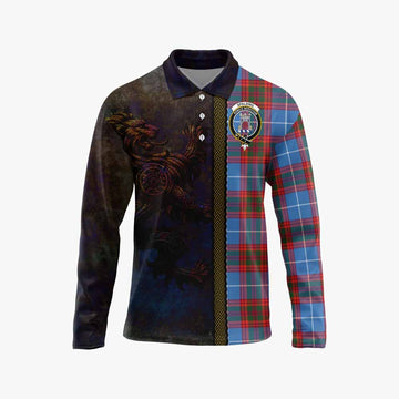 Spalding Tartan Family Crest Long Sleeve Polo Shirt Alba Gu Brath Be Brave Lion Ancient Style Unisex - Tartan Vibes Clothing