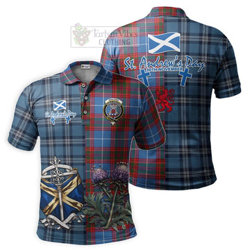 Spalding Tartan Polo Shirt Happy St. Andrew's Day Half Tartan Style Kid - Tartan Vibes Clothing