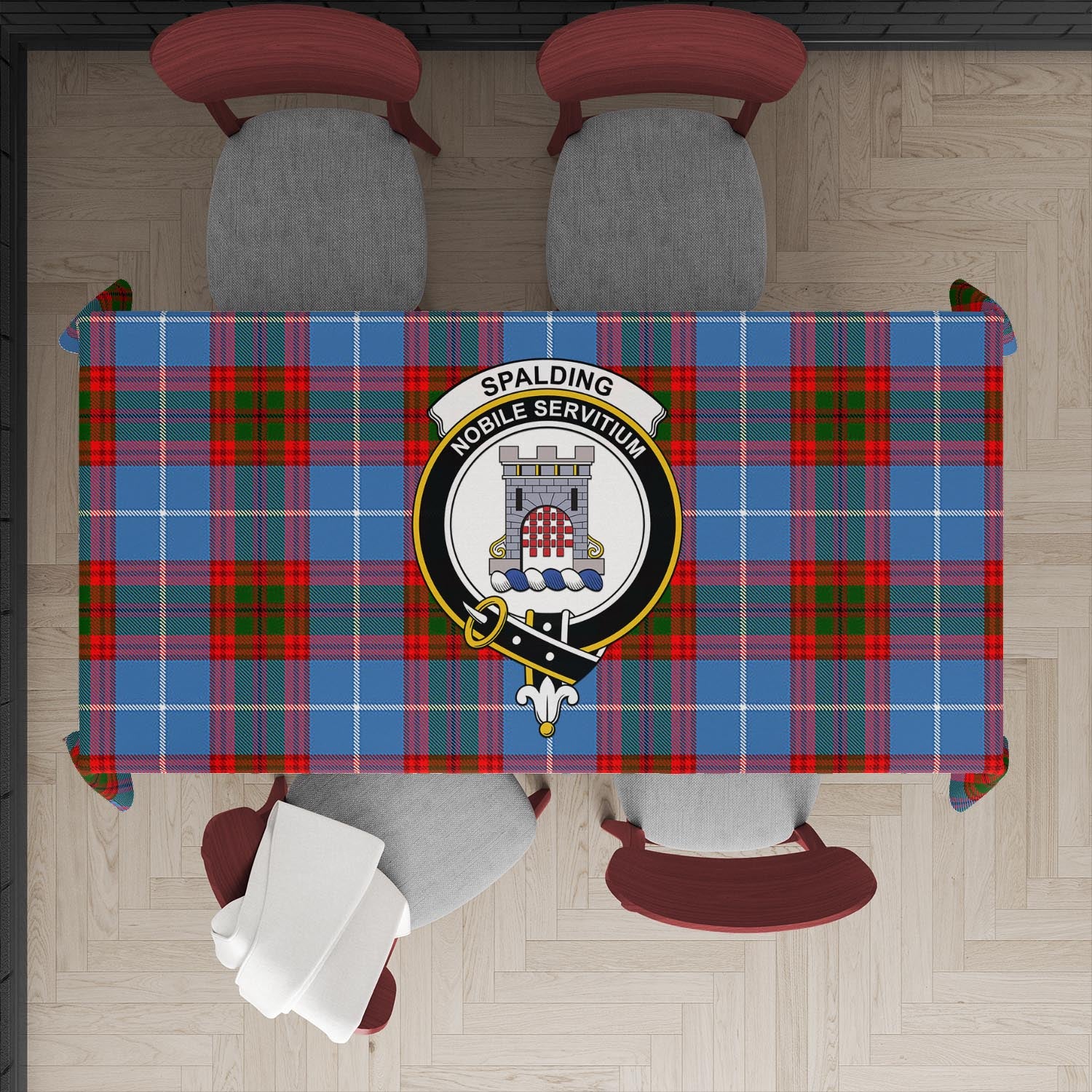 Spalding Tartan Tablecloth with Family Crest XL 57.1"x70.9"(145x180cm) - Tartan Vibes Clothing